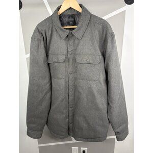 Prana Men’s XXL Showdown Full Snap Down Puffer Lined Jacket Gray Tweed